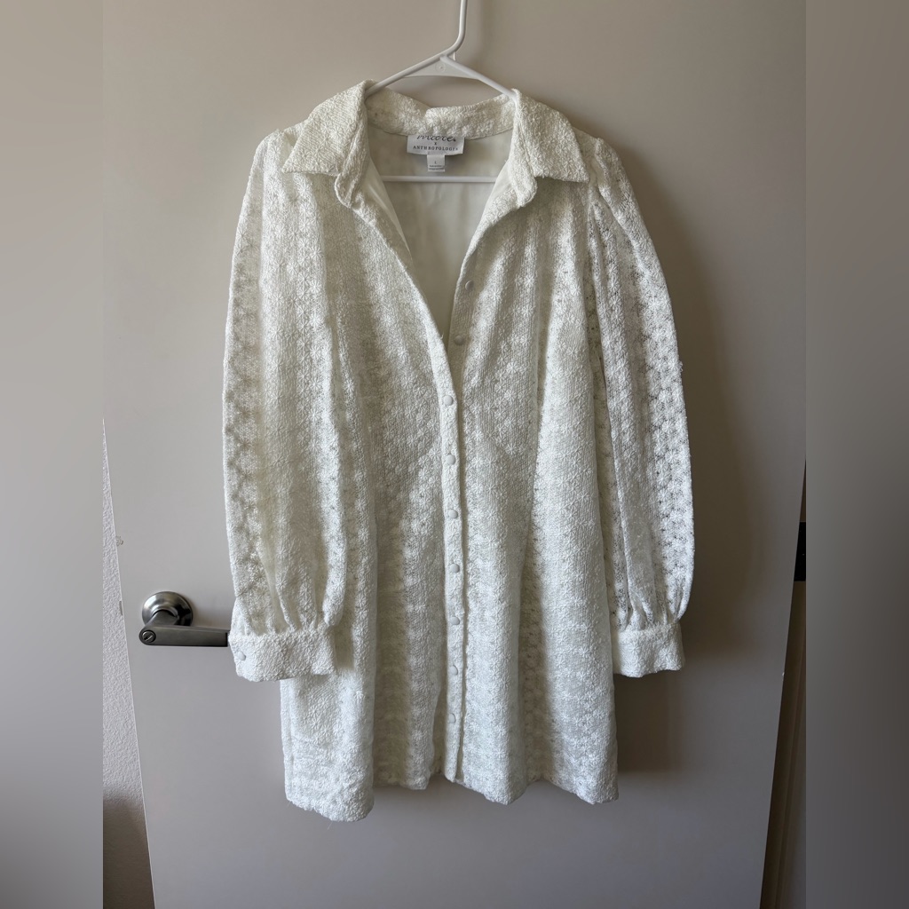 Anthropologie Ivory Textured Jacket